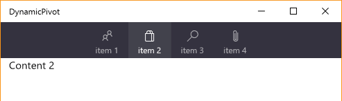 Styled Pivot Header with selected item