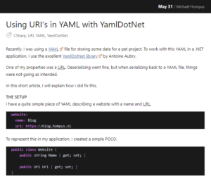 Using URI’s in YAML with YamlDotNet
